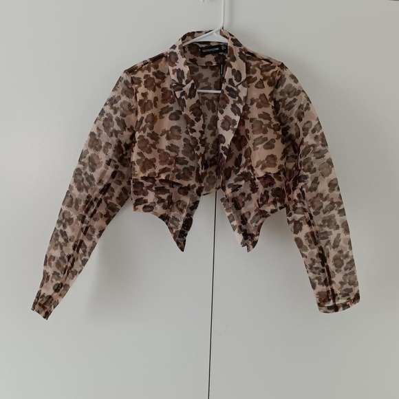 💖 crop cheetah blouse-from Pretty Little Thing size 4 - Picture 1 of 4